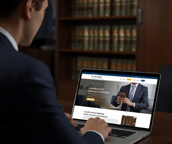 Professional attorney with modern law firm website