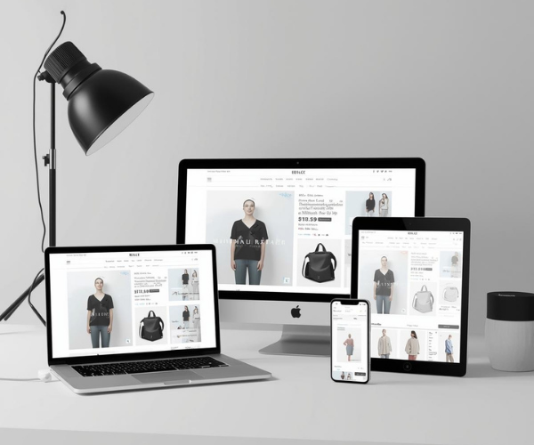 Modern retail e-commerce website on multiple devices